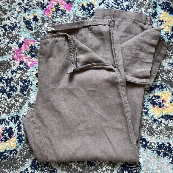 Eileen Fisher Womens Linen Ankle Pants Side Zip Size Petite L - Picture 11 of 13